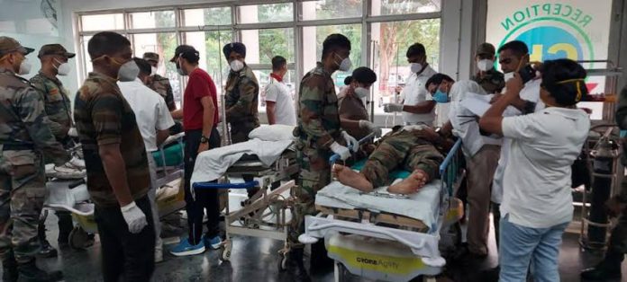 At least five soldiers including a JCO died in an accident in Leh area of Ladakh.